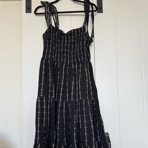 Madewell Black and Cream Tiered Dress